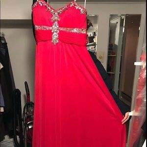 Cherry red prom dress size 10